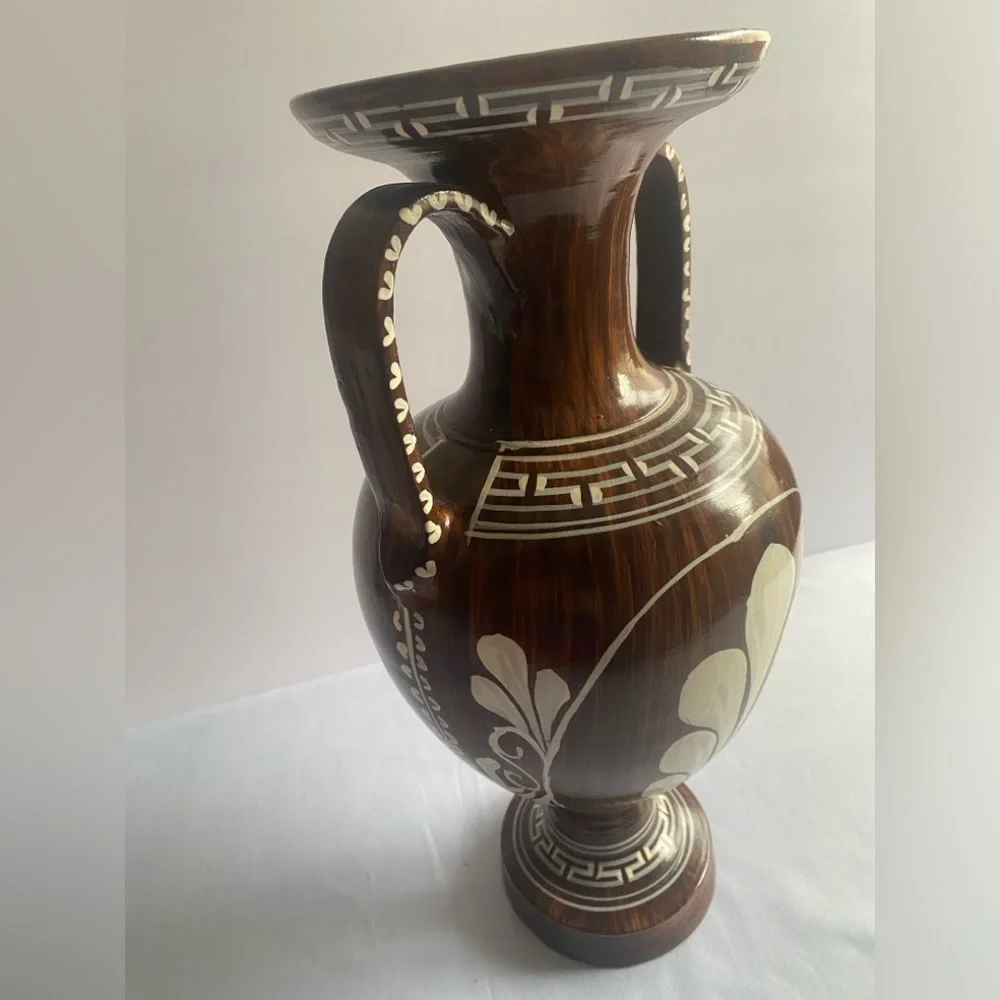 Vintage Style Mid-Century Greek‎ Style Clay Art Pottery  Amphora Shaped Vase 15
